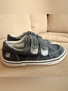 Sperry Little Boys Navy Blue Canvas Velcro Sneakers